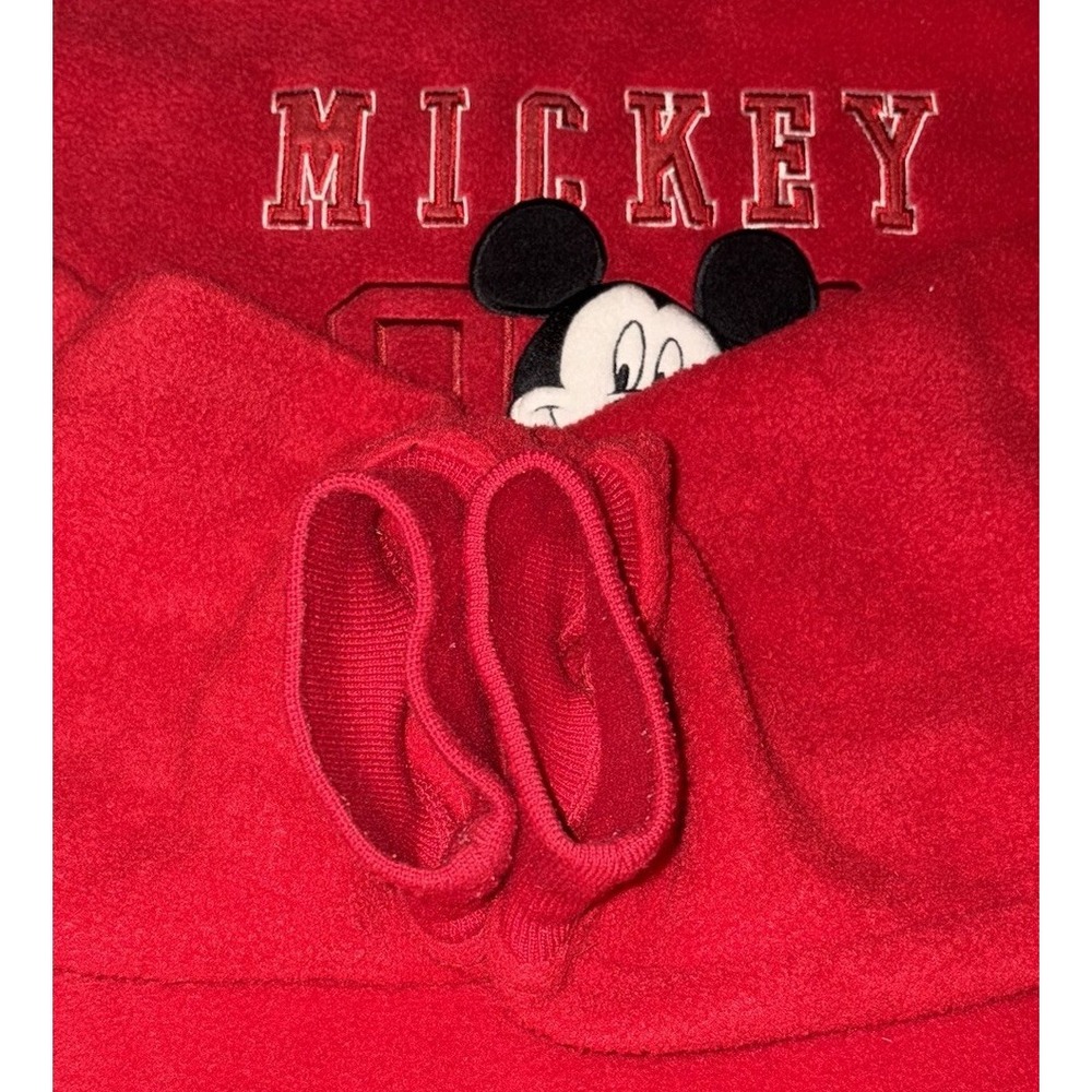 Vintage Disney Sweatshirt Mickey Mouse Adult Large Red Fleece Disney Store 90's - Picture 4 of 7